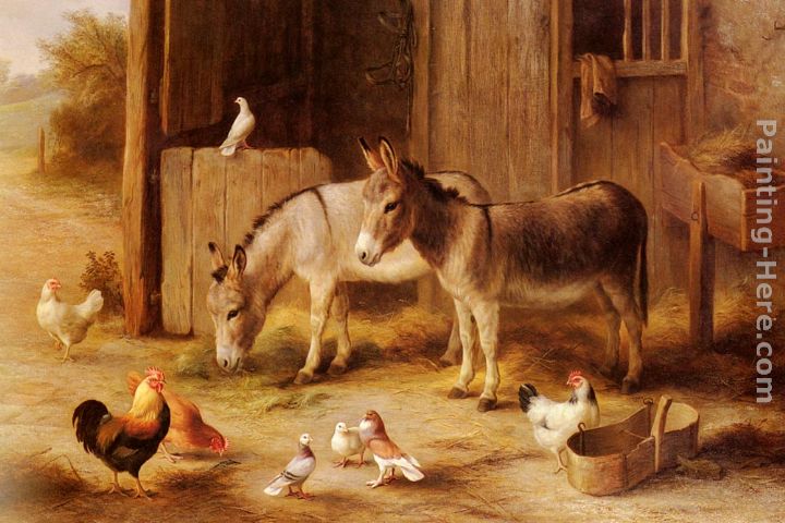 Farmyard Friends painting - Edgar Hunt Farmyard Friends art painting